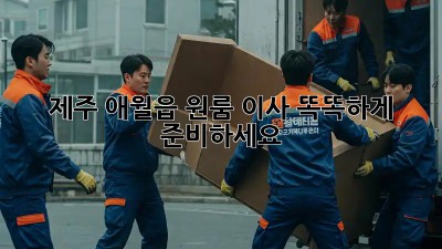 제주 애월읍 원룸 이사, 똑똑하게 준비하세요!